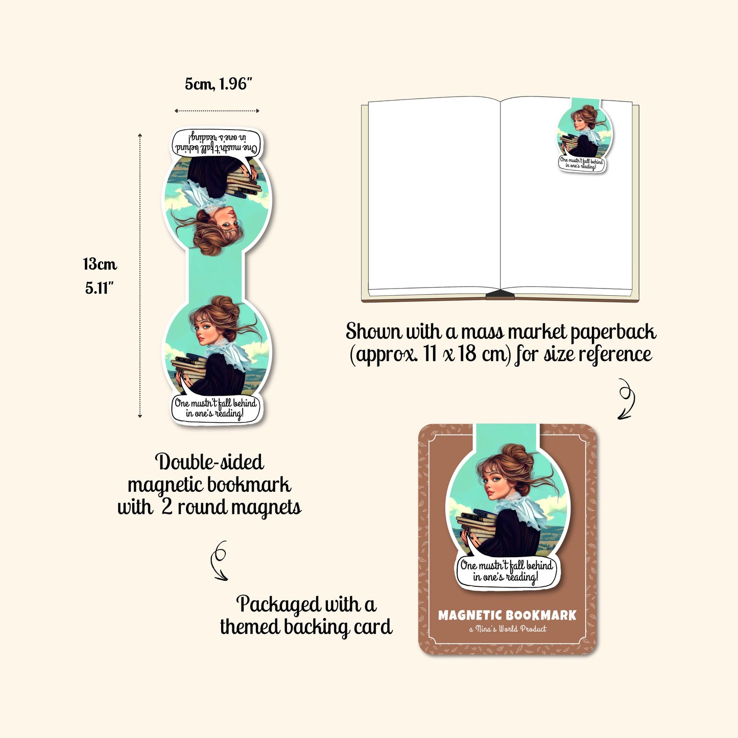 One Mustn’t Fall Behind – Magnetic Bookmark