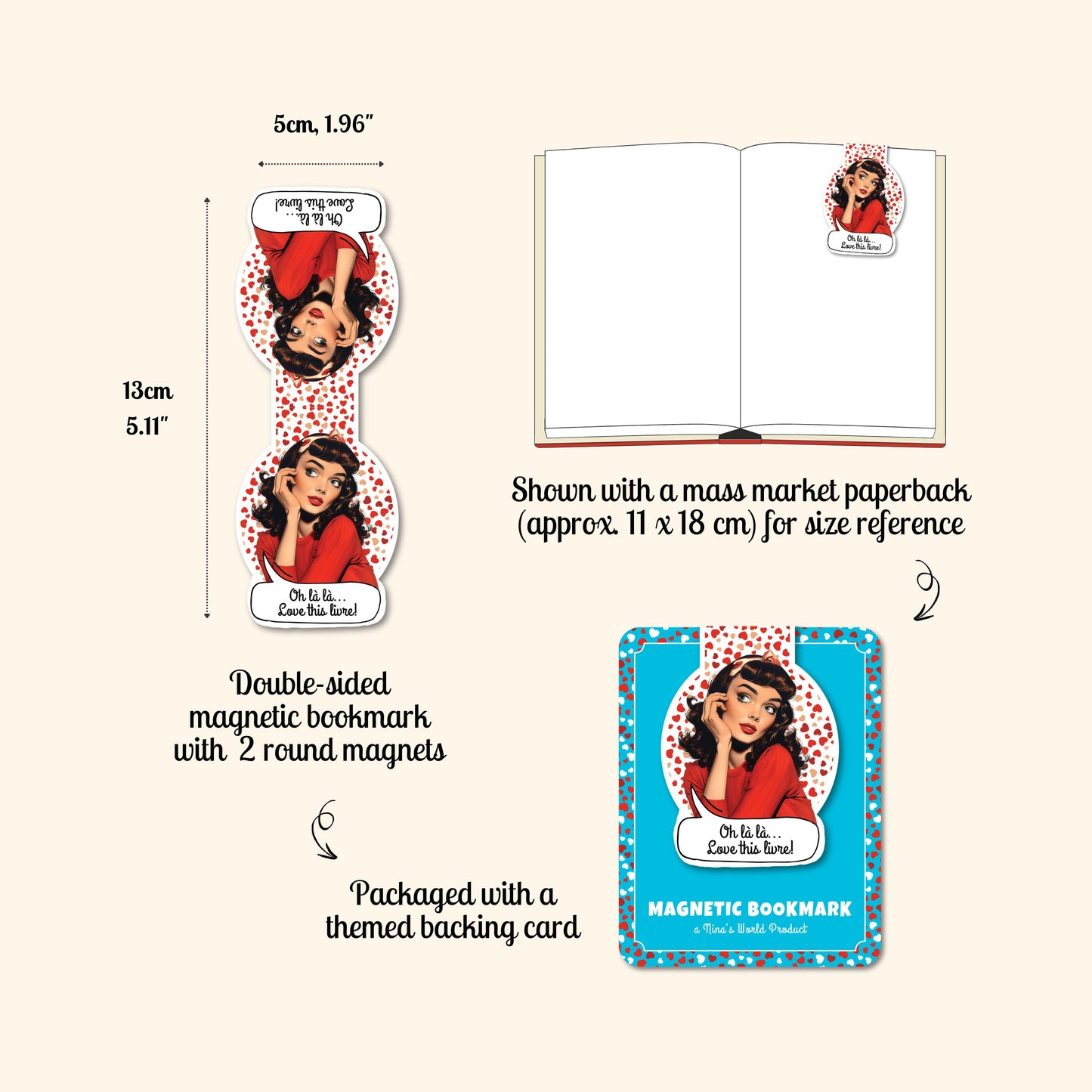 Oh là là! Magnetic Bookmark