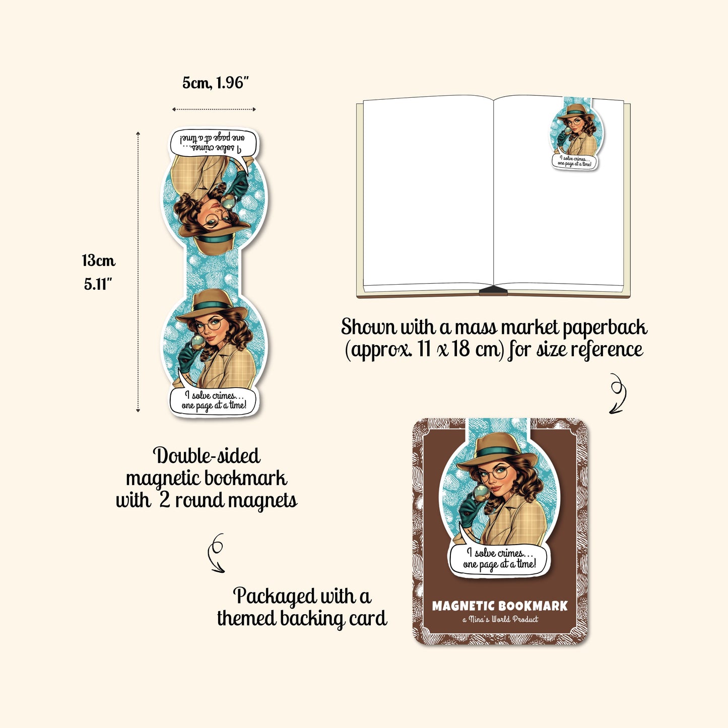 I Solve Crimes - Magnetic Bookmark
