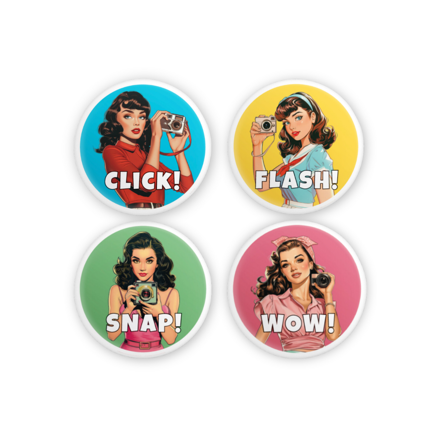 Picture Perfect Badge Set, 4 pcs, 38mm (1.5")