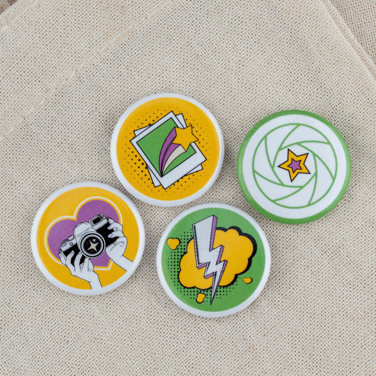 Photography Badge Set, 4 pcs, 32mm (1.25")